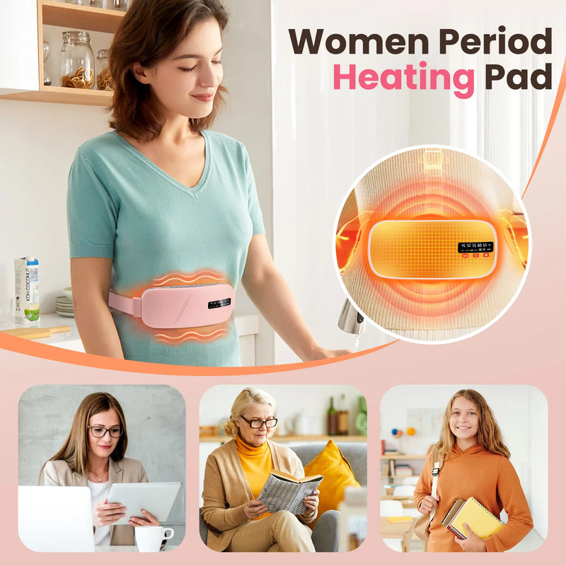Electric massage belt for menstrual cramps and abdominal heating