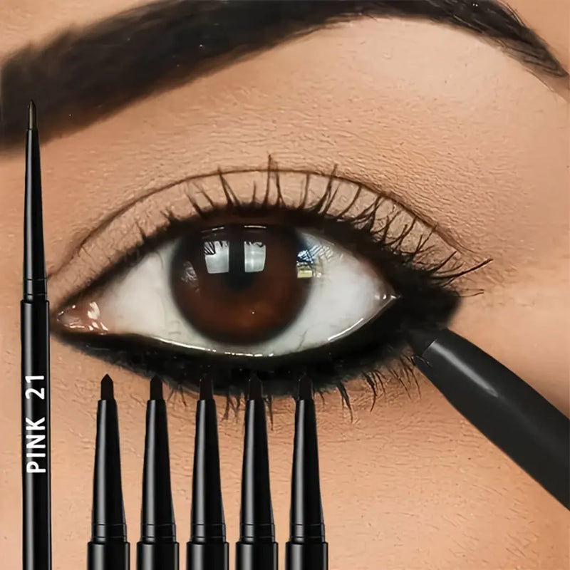 Black waterproof and sweatproof eyeliner pencil, 5-pack