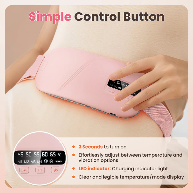 Electric massage belt for menstrual cramps and abdominal heating