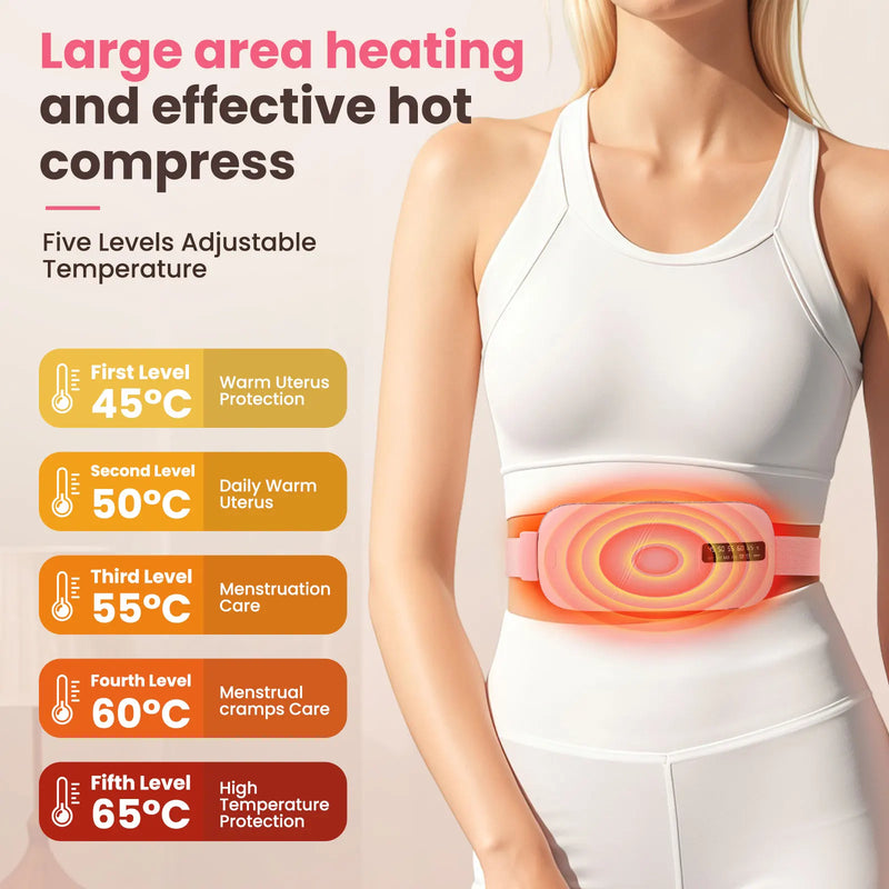 Electric massage belt for menstrual cramps and abdominal heating