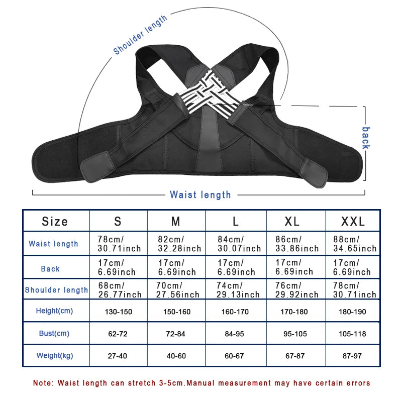 Adjustable back posture corrector for women and men