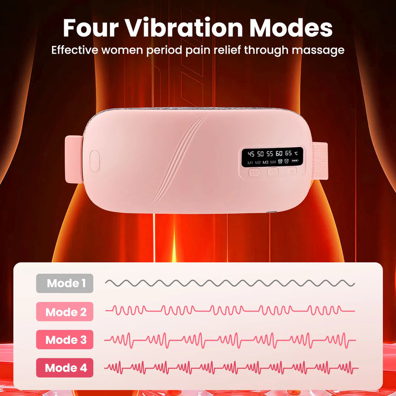 Electric massage belt for menstrual cramps and abdominal heating